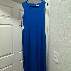 Elegant Blue Sleeveless Dress